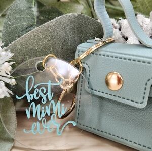MIMI GIFT!!! Mini Purse Keychain with Laser Engraved Charm - " Best Mimi Ever"
